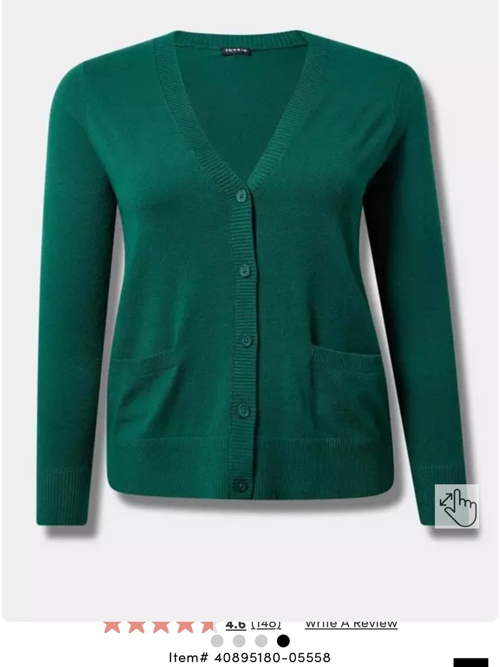 Torrid Emerald Green V-Neck Button Front Cardigan Size 2